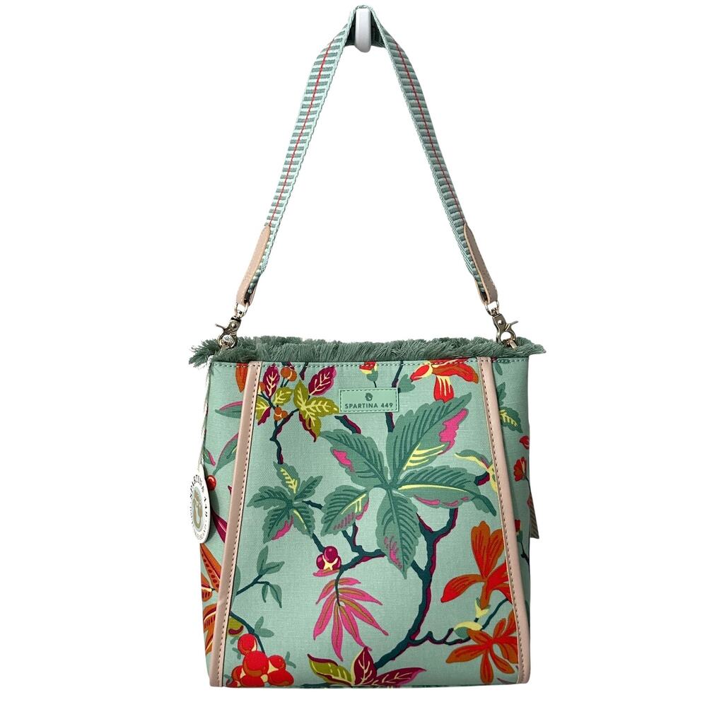 Spartina 449 NEW Melody Bucket Bag Mint Green Richmond Hill Print Shoulder Purse